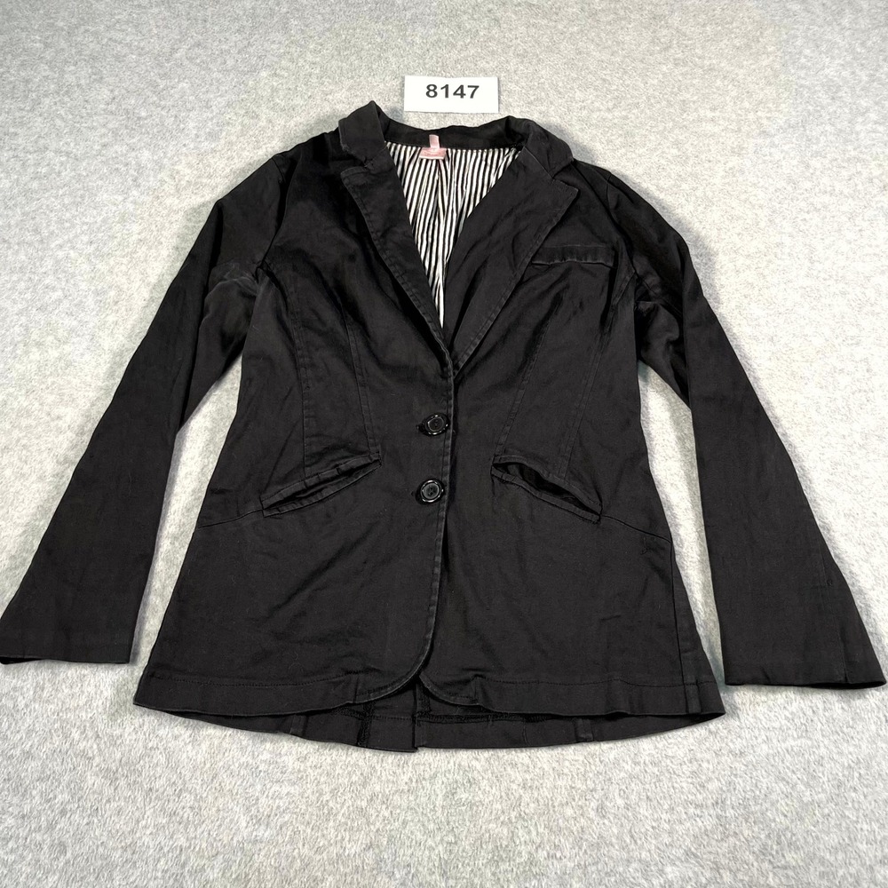 Rue21 Blazer Jacket Womens Large Black Cotton Notch Collar Formal Business